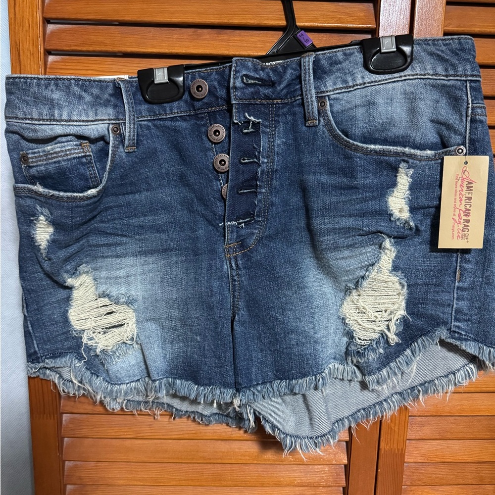American Rag Jean Ripped Blue Shorts
